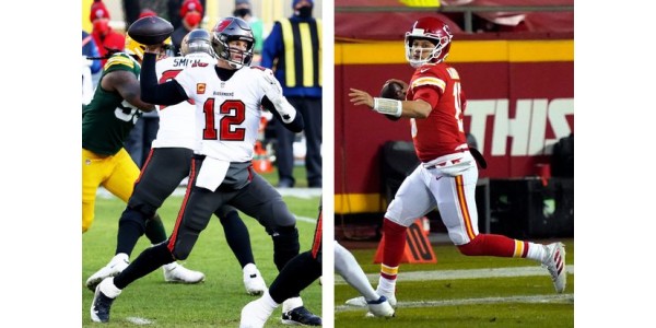 Tom Brady menneisyydessä ja Patrick Mahome tulevaisuudessa